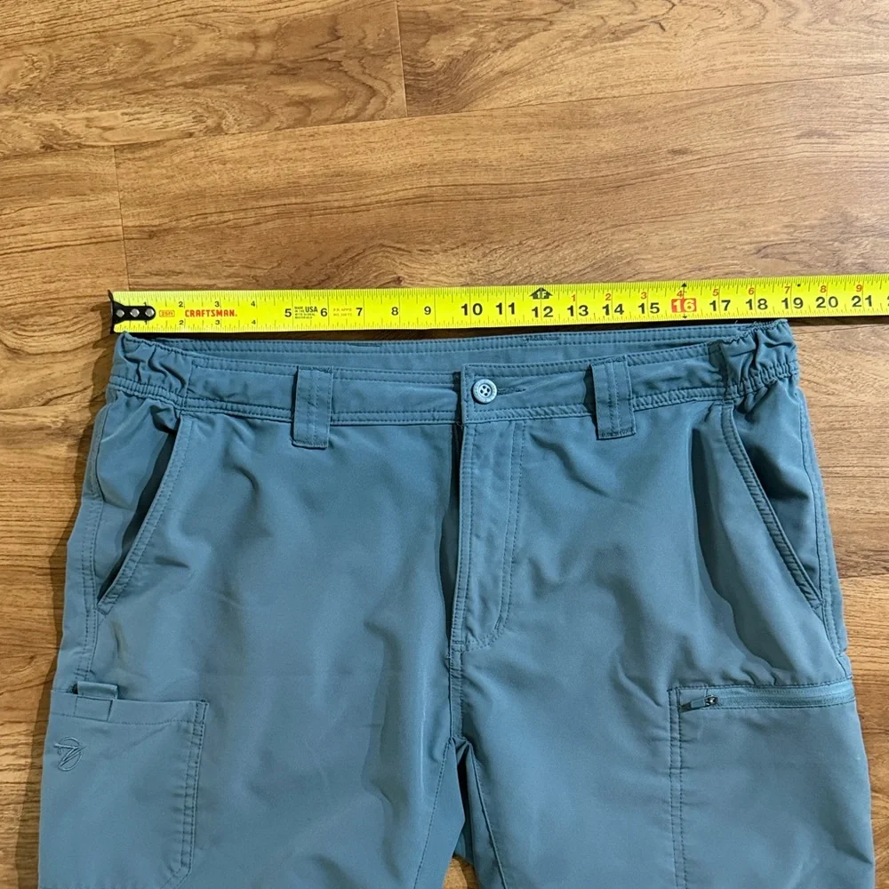 GILLZ Men Large Teal Blue Fishing 5 Pocket Zip Fly Casual Shorts - Picture 13 of 16